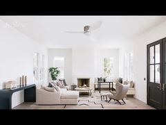 2 in 1 LED 천장 선풍기 48인치 플라스틱 날개 팬 조명 침실 및 거실에 적합한 저소음 모터