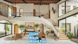 52인치 검은색 목재 천장 선풍기 조용한 DC 모터