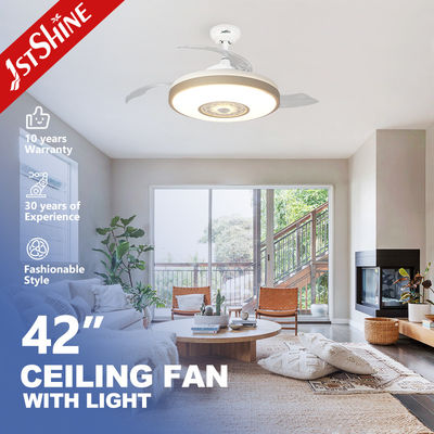 주문 침실용 보이지 않는 42 인치 스마트 RGB LED 천장 팬 온라인 제조