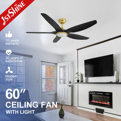 주문 럭셔리 빌라 블랙 골드 천장 팬 LED 라이트 230v 6 속력 온라인 제조