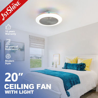 홈 오피스 리모컨과 RGB 다채로운 빛 숨겨진 블레이드와 20 인치 LED 천장 팬