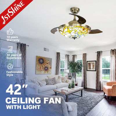 미드 세ঞ্চ리 디자인 1stshine LED 천장 팬 원격 제어 및 숨겨진 블레이드 10 년 모터