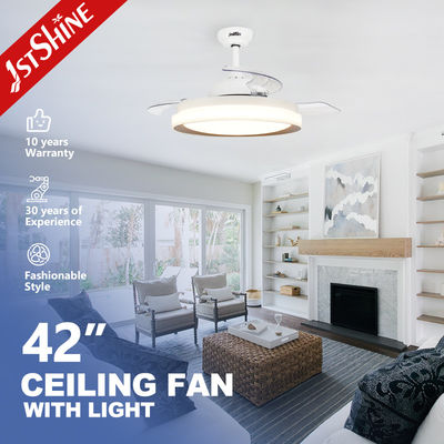 거실 스마트 42 인치 보이지 않는 LED 천장 팬 숨겨진 블레이드