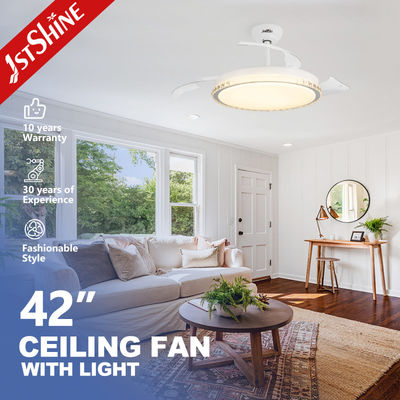 램프와 함께 LED 천장 팬 Dc 램퍼 접힌 블레이드 OEM 컬러 3 컬러 LED 라이트