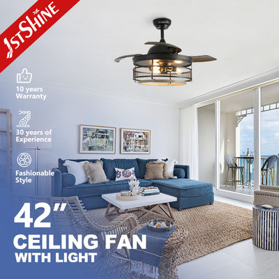 2- 42 인치 검은색 천장 팬과 숨겨진 블레이드 및 원격 제어 LED 라이트 키트
