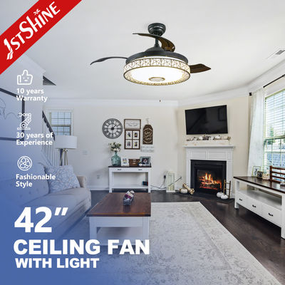 좋은 가격 하이피 스피커와 RGB 디스코 라이트와 함께 42 인치 다기능 LED 음악 천장 팬 온라인으로