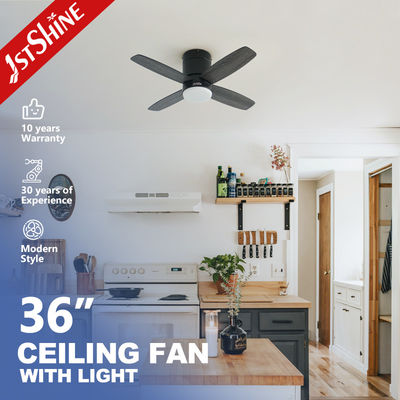 1stshine LED 천장 팬 가벼운 작은 36 인치 플러시 마운트 회전 가능한 MDF 블레이드