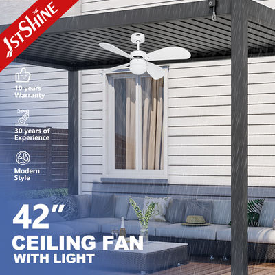 3 컬러 LED 라이트 IP44 외관 방수 천장 팬 4 MDF 블레이드
