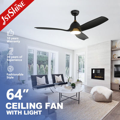 62 인치 고형 목재 천장 팬과 디머블 LED 라이트 블랙 현대 DC 모터
