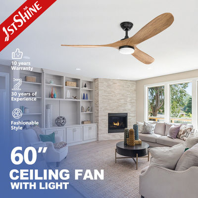 3 Led Dimmable 라이트와 함께 나무 블레이드 천장 팬 호텔 장식 실내
