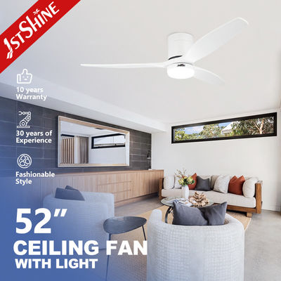 6단 LED 천장 선풍기, 금속 램프 바디 소재 및 패션 화이트 우드 블레이드