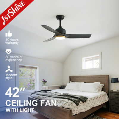 좋은 가격 42-Inch Modern Matte Black DC Ceiling Fan With LED Light For Bedroom 온라인으로